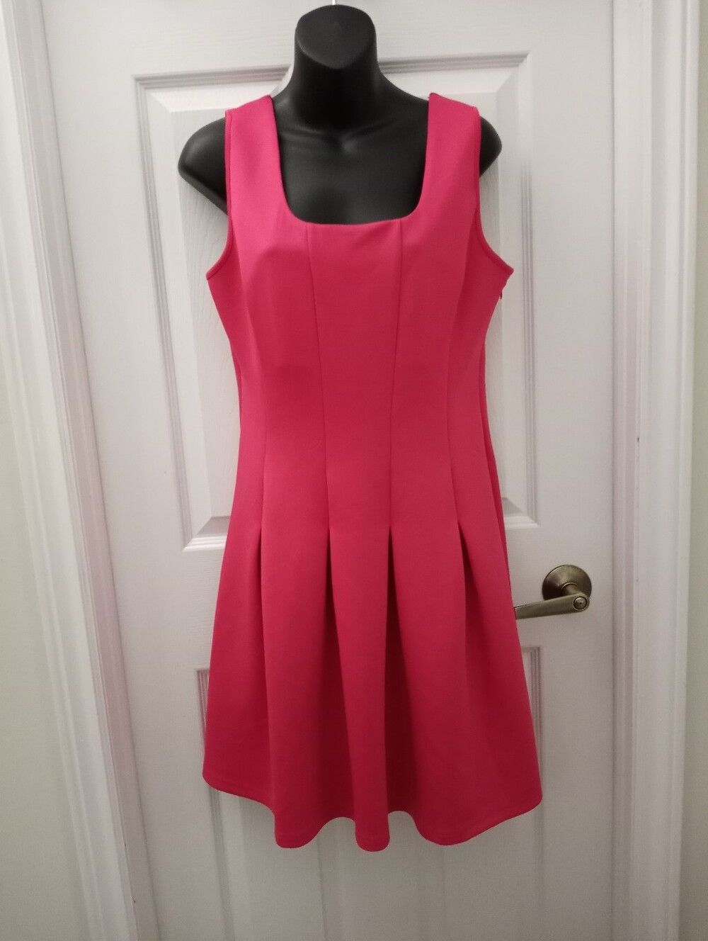 BOSTON PROPER Scuba Fit And Flare Forget Me Not Dress